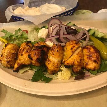 Moby Dick House of Kabob signature dishes Joojeh Kabob (Chicken)
Moby's Super Combo
Spicy Ground Chicken Kabob